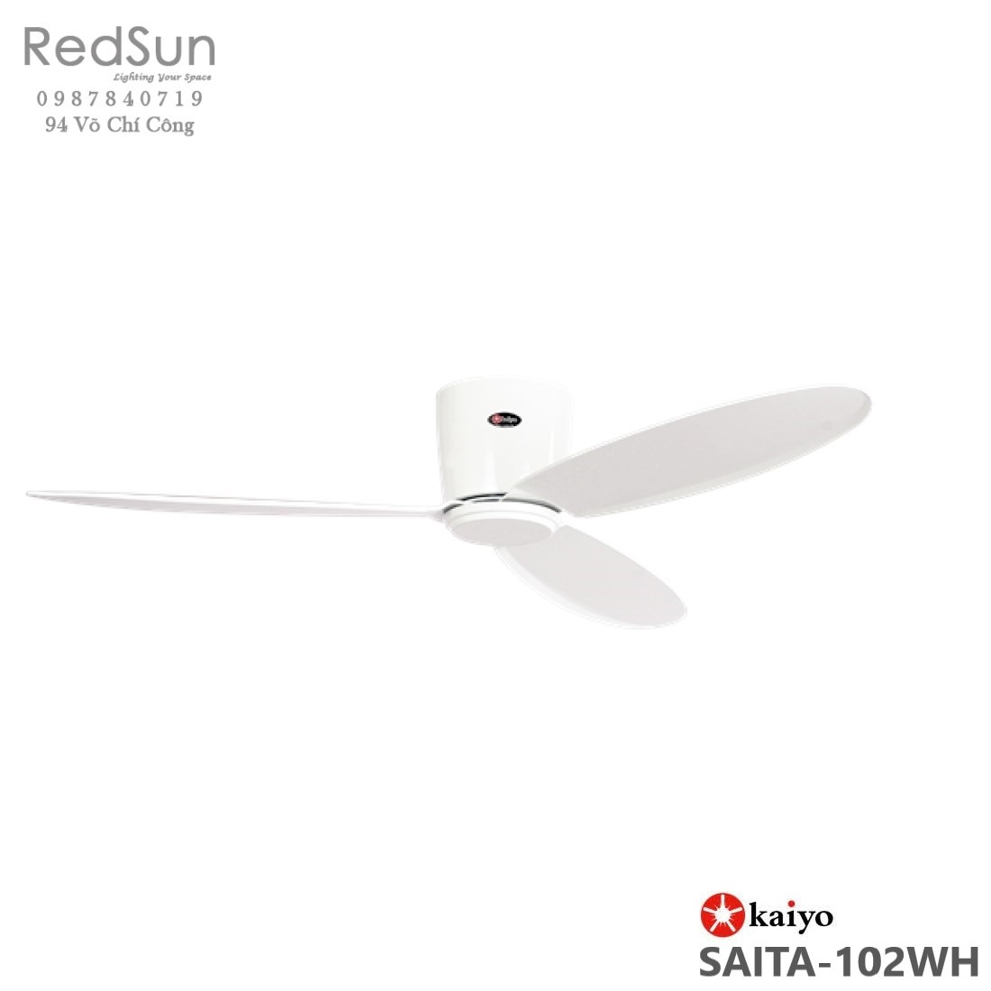 Quạt trần đèn KaiyoKukan SAITA-102 WH
