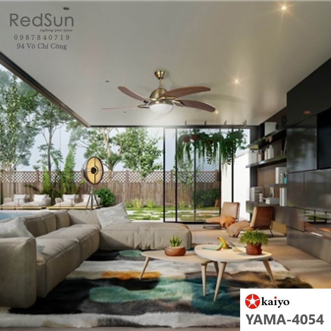 Quạt trần đèn KaiyoKukan YAMA-4054