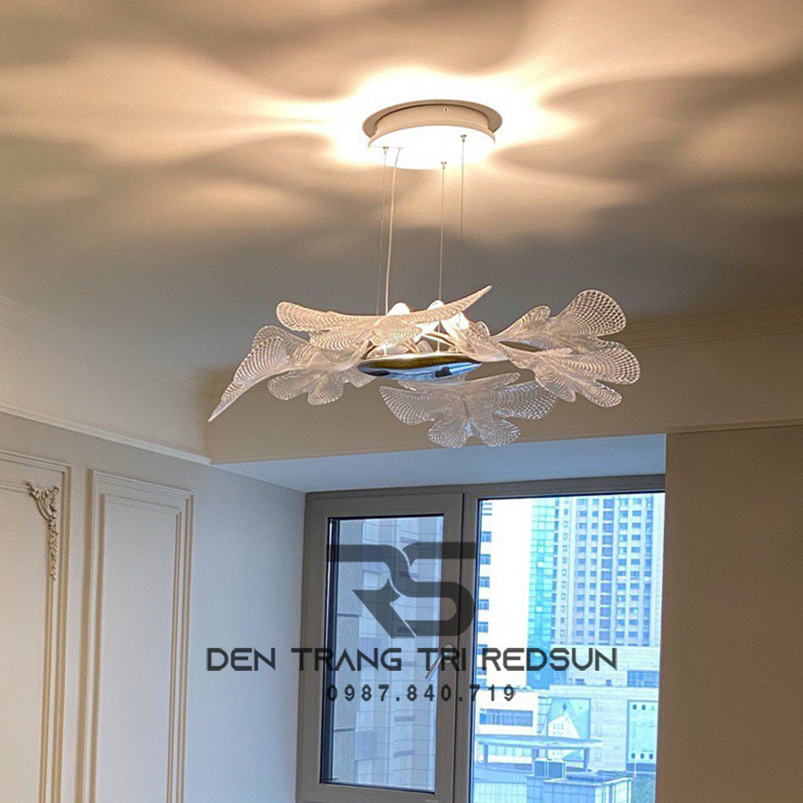 Đèn Thả Trần Hiện Đại Cánh Hoa Bay Thả Đơn Chất Liệu Mica Phong Cách Bắc Âu CDT-T043