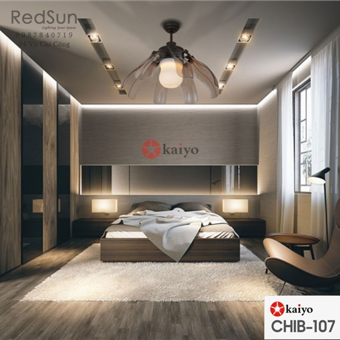 Quạt trần đèn KaiyoKukan CHIB-107