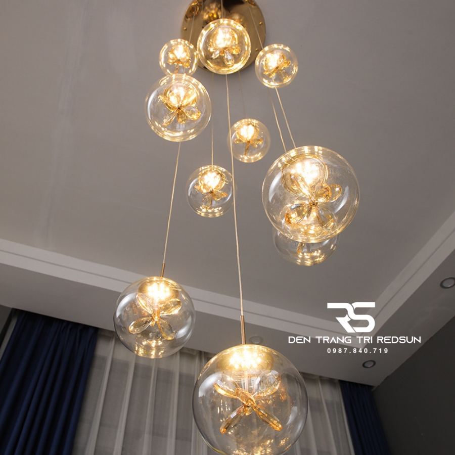 Đèn Thả Trần Hiện Đại Lắp Phòng Khách, Phòng Ngủ, Thông Tầng Cầu Thang HTK056