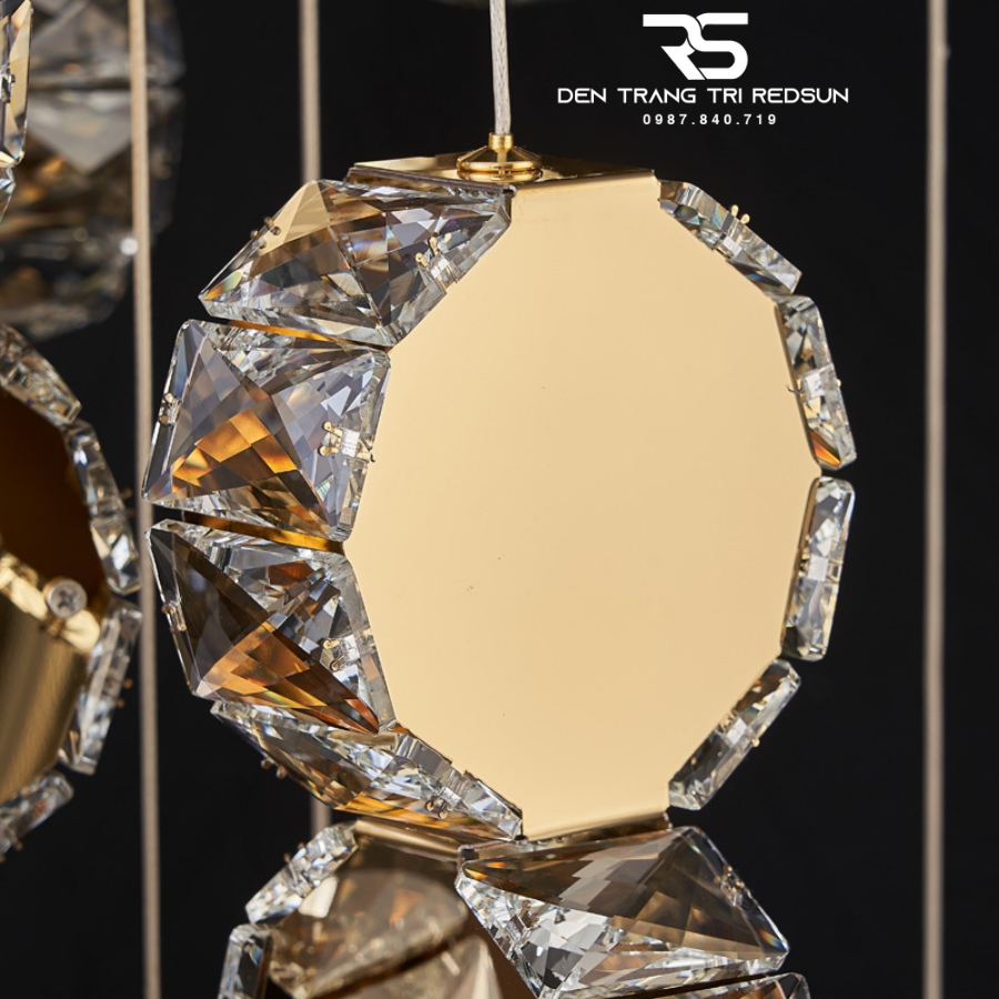 Đèn Thả Trần Phòng Khách, Thông Tầng Cầu Thang Hiện Đại Chất Liệu Pha Lê HTK057