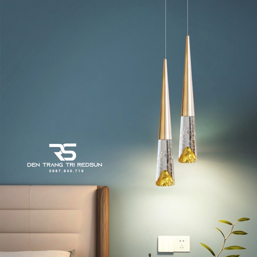 Đèn Thả Trần Lắp Phòng Khách, Phòng Ngủ, Thông Tầng Cầu Thang Hiện Đại Chất Liệu Pha Lê HTK059