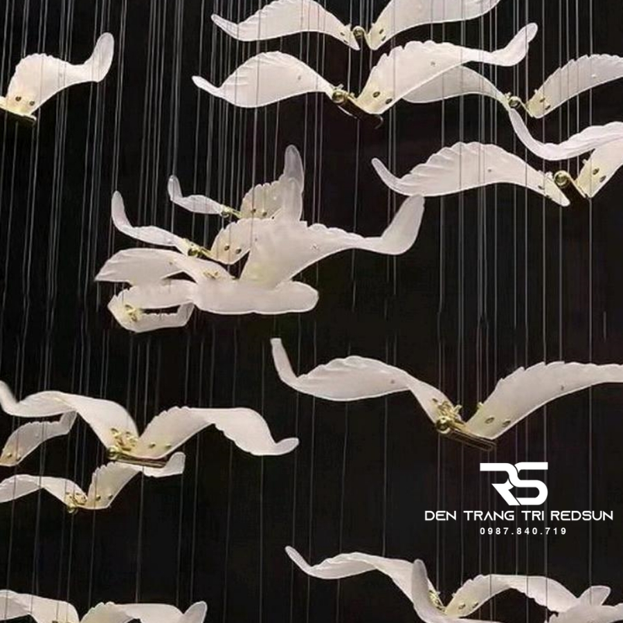Đèn Thả Hiện Đại Cánh Chim Acrylic Lắp Phòng Khách, Sảnh Chờ, Thông Tầng Cầu Thang HTK060