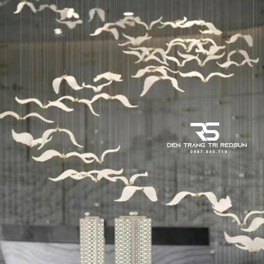Đèn Thả Hiện Đại Cánh Chim Acrylic Lắp Phòng Khách, Sảnh Chờ, Thông Tầng Cầu Thang HTK060