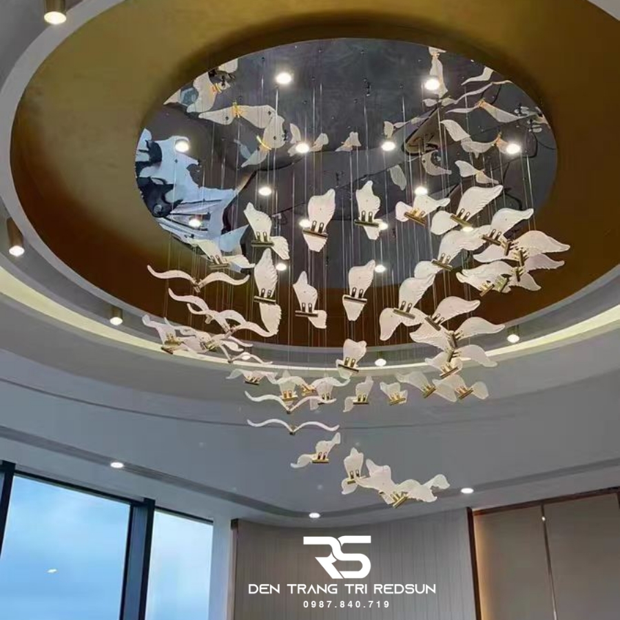 Đèn Thả Hiện Đại Cánh Chim Acrylic Lắp Phòng Khách, Sảnh Chờ, Thông Tầng Cầu Thang HTK060