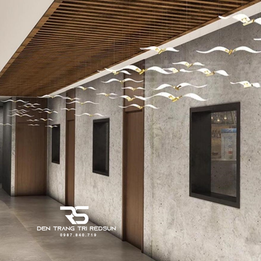 Đèn Thả Hiện Đại Cánh Chim Acrylic Lắp Phòng Khách, Sảnh Chờ, Thông Tầng Cầu Thang HTK060