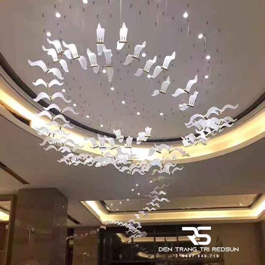 Đèn Thả Hiện Đại Cánh Chim Acrylic Lắp Phòng Khách, Sảnh Chờ, Thông Tầng Cầu Thang HTK060