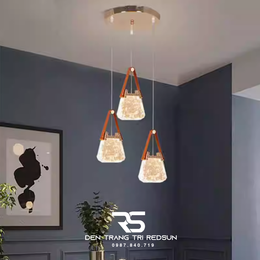 Đèn Thả Trần Lắp Phòng Khách, Phòng Ngủ, Bàn Ăn, Thông Tầng Cầu Thang Hiện Đại Chất Liệu Pha Lê HTK071