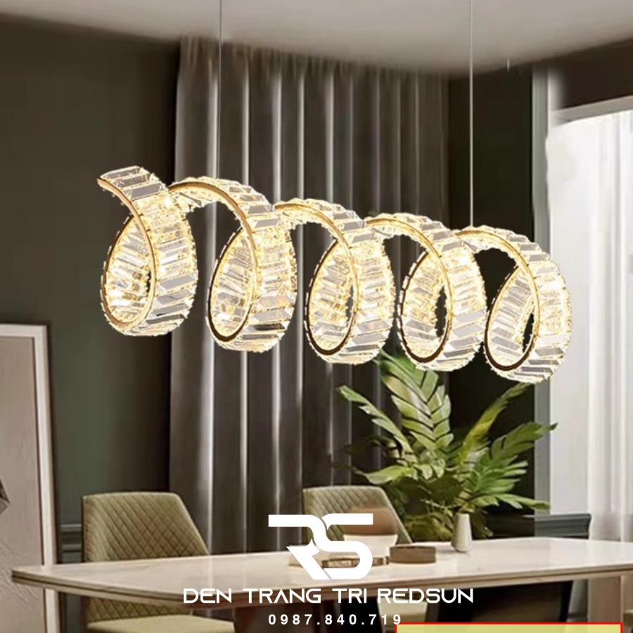 Đèn Thả Pha Lê Bàn Ăn, Bàn Đảo Hiện Đại TPL126