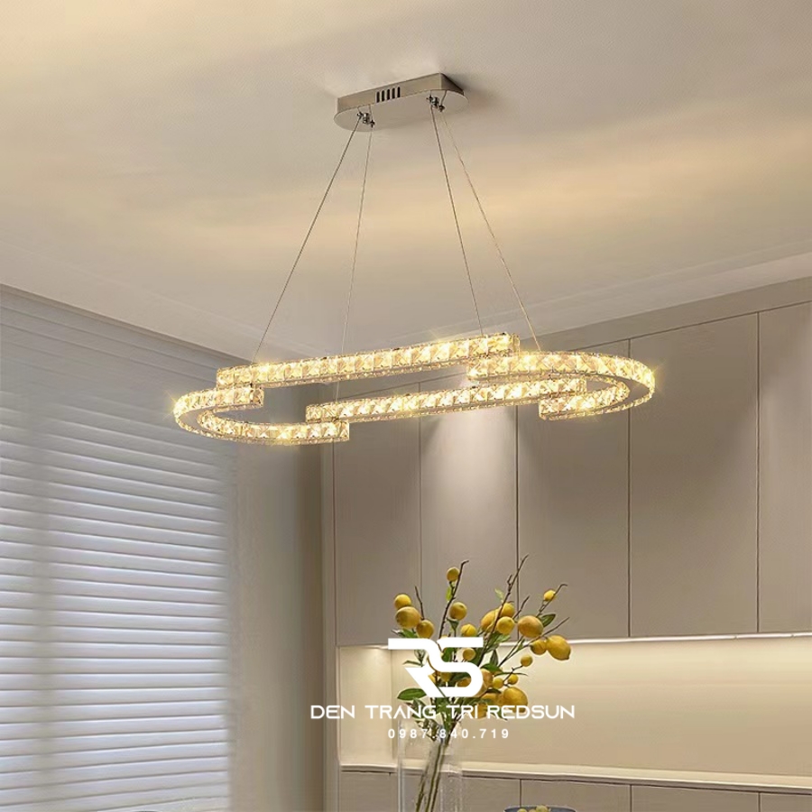 Đèn Thả Pha Lê Bàn Ăn, Bàn Đảo Hiện Đại TPL0112D
