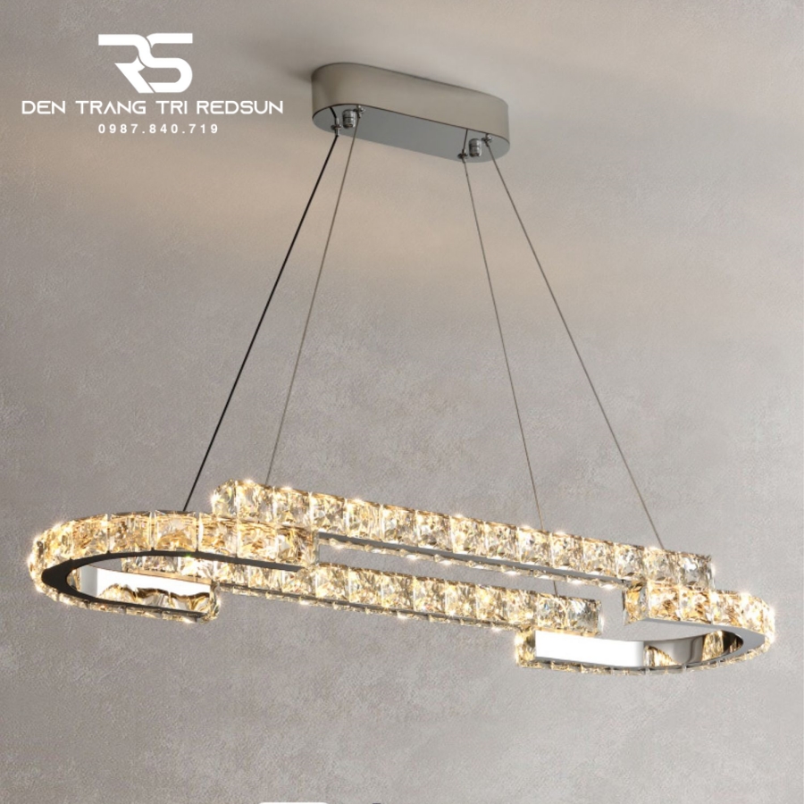 Đèn Thả Pha Lê Bàn Ăn, Bàn Đảo Hiện Đại TPL0112D