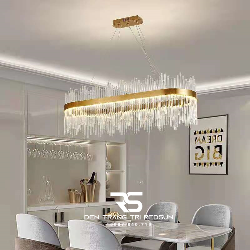 Đèn Thả Pha Lê Bàn Ăn, Bàn Đảo Hiện Đại TPL014