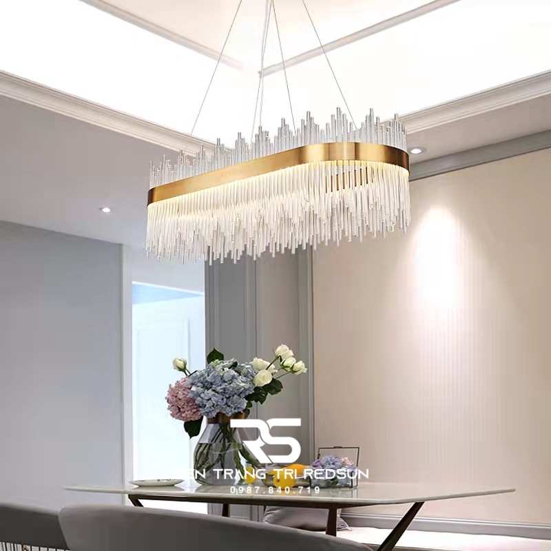 Đèn Thả Pha Lê Bàn Ăn, Bàn Đảo Hiện Đại TPL014