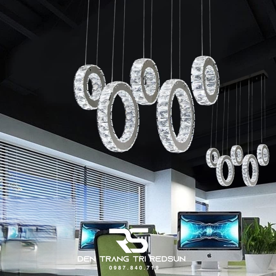 Đèn Thả Pha Lê Bàn Ăn, Bàn Đảo Hiện Đại TPL093