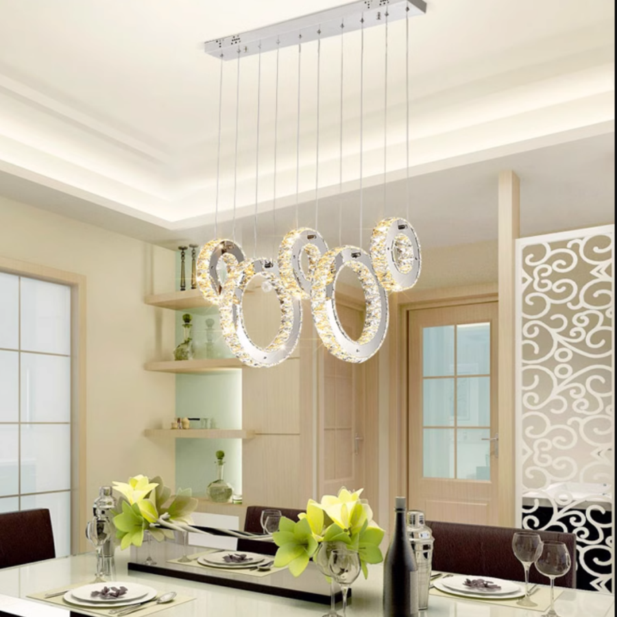 Đèn Thả Pha Lê Bàn Ăn, Bàn Đảo Hiện Đại TPL093