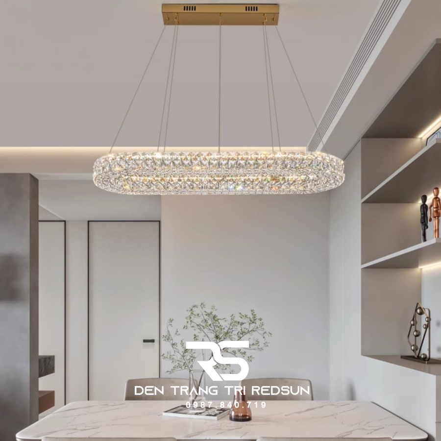 Đèn Thả Pha Lê Bàn Ăn, Bàn Đảo Hiện Đại TPL125