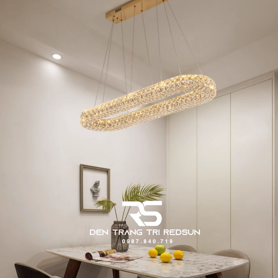 Đèn Thả Pha Lê Bàn Ăn, Bàn Đảo Hiện Đại TPL125