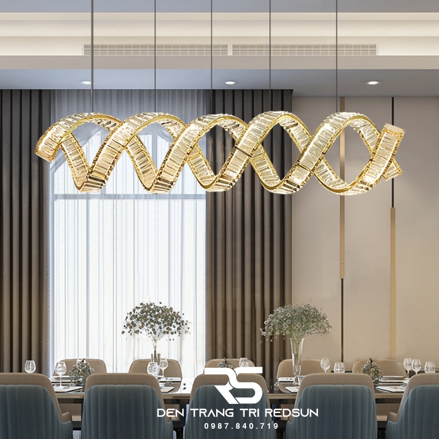 Đèn Thả Pha Lê Bàn Ăn, Bàn Đảo Hiện Đại TPL127