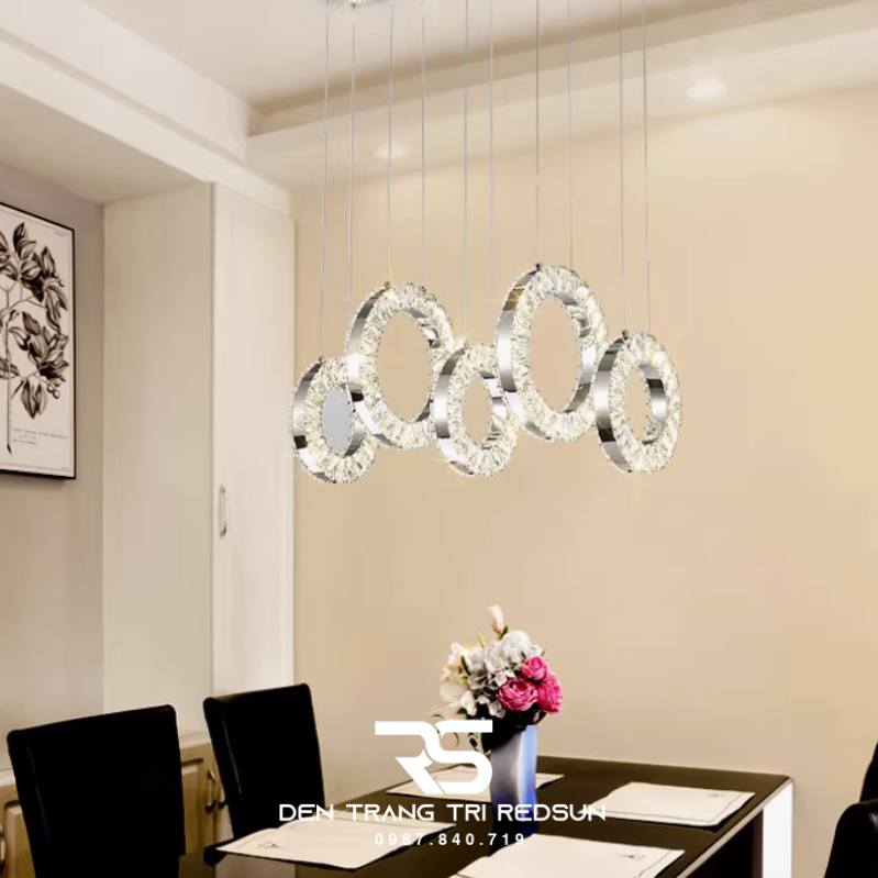 Đèn Thả Pha Lê Bàn Ăn, Bàn Đảo Hiện Đại TPL23
