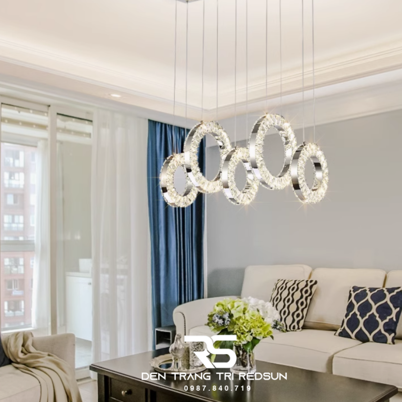 Đèn Thả Pha Lê Bàn Ăn, Bàn Đảo Hiện Đại TPL23