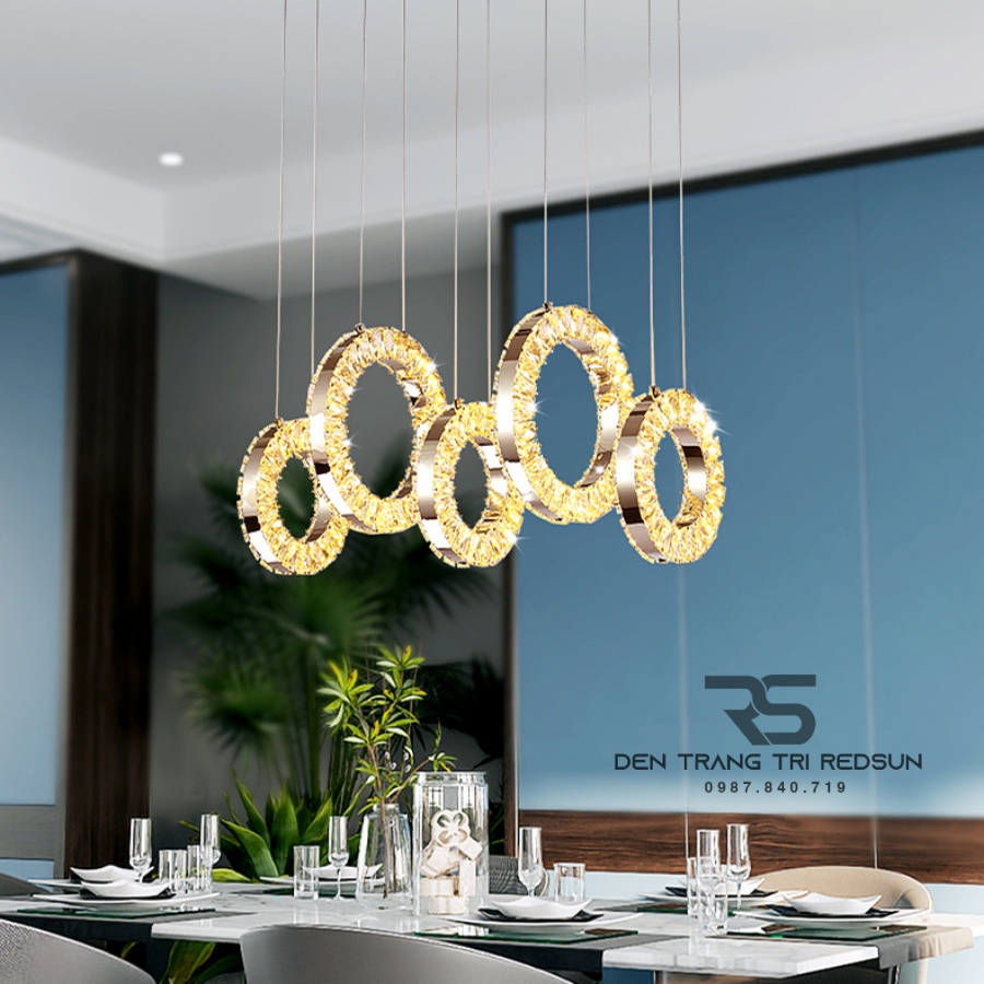 Đèn Thả Pha Lê Bàn Ăn, Bàn Đảo Hiện Đại TPL23