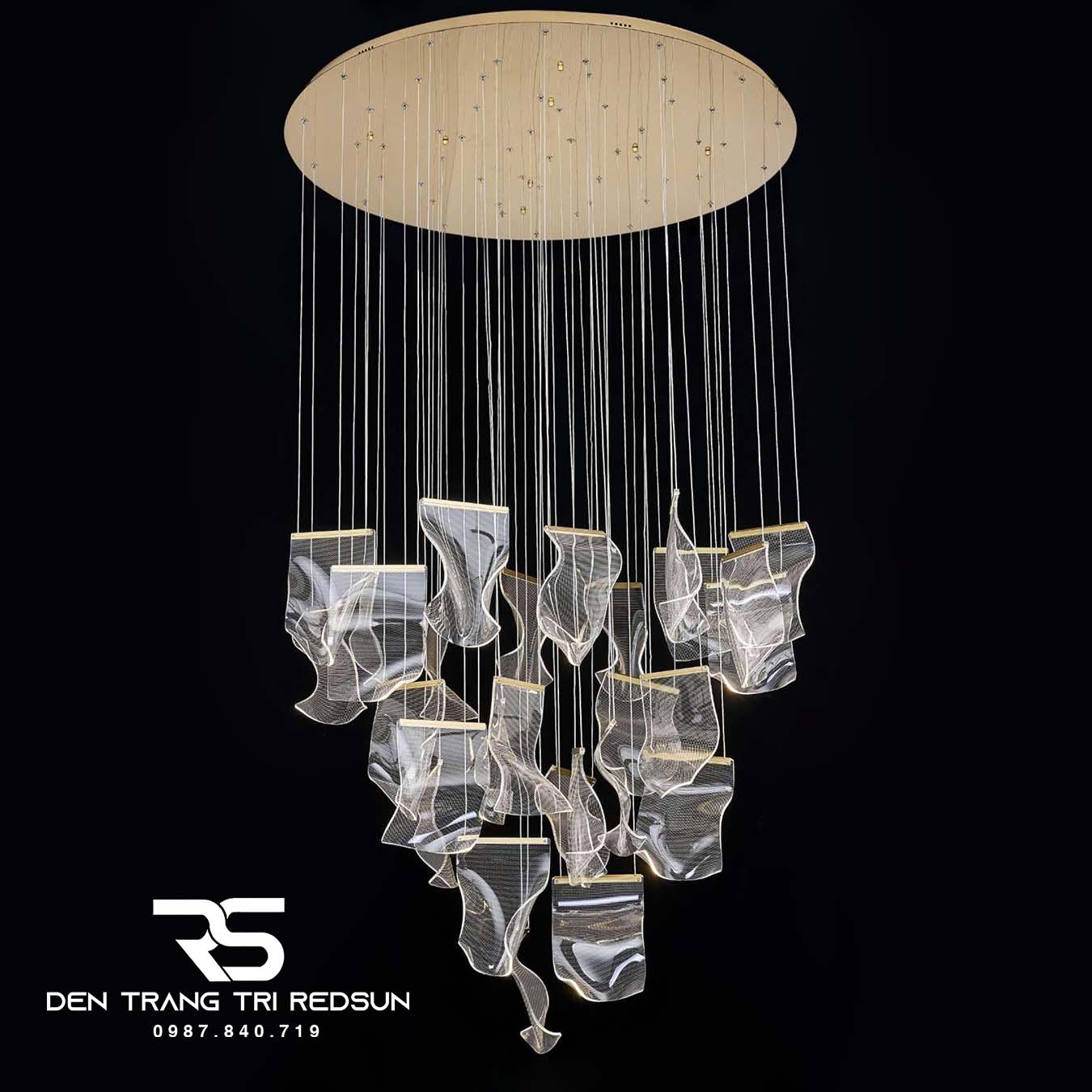 Đèn Chùm Hiện Đại Lắp Thông Tầng, Sảnh Khách Sạn Thác Nước Phong Cách Bắc Âu MA05444C-028-2.4G