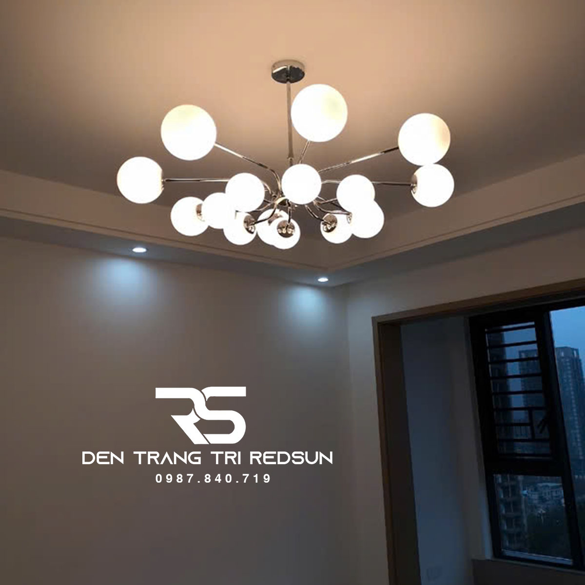 Đèn Chùm Phòng Khách Hiện Đại Chao Thuỷ Tinh N8041/16