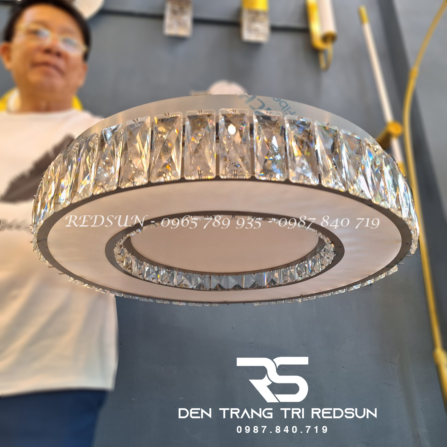 Đèn Mâm Mica Pha Lê Ốp Trần Phòng Khách Hiện Đại MKPL-066