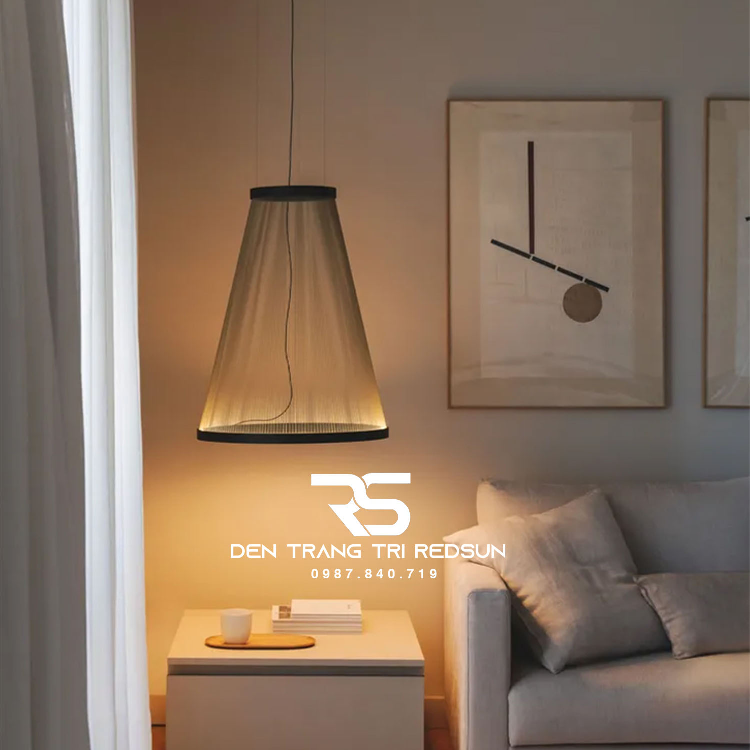 Đèn Lồng Thả Bắc Âu Hiện Đại Lắp Phòng Khách, Thông Tầng, Cầu Thang Dáng Hình Nón DC-T115 (Dáng A)