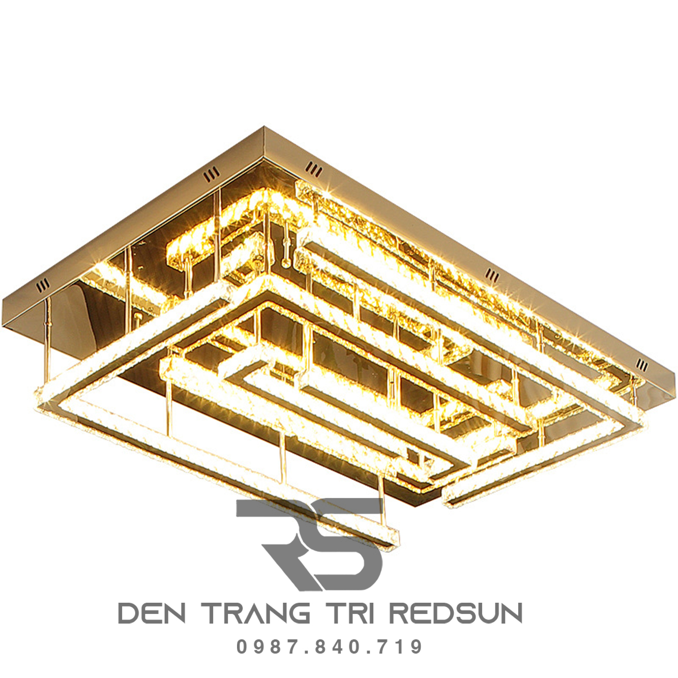 Đèn Mâm Pha Lê Ốp Trần Phòng Khách Hiện Đại M9222