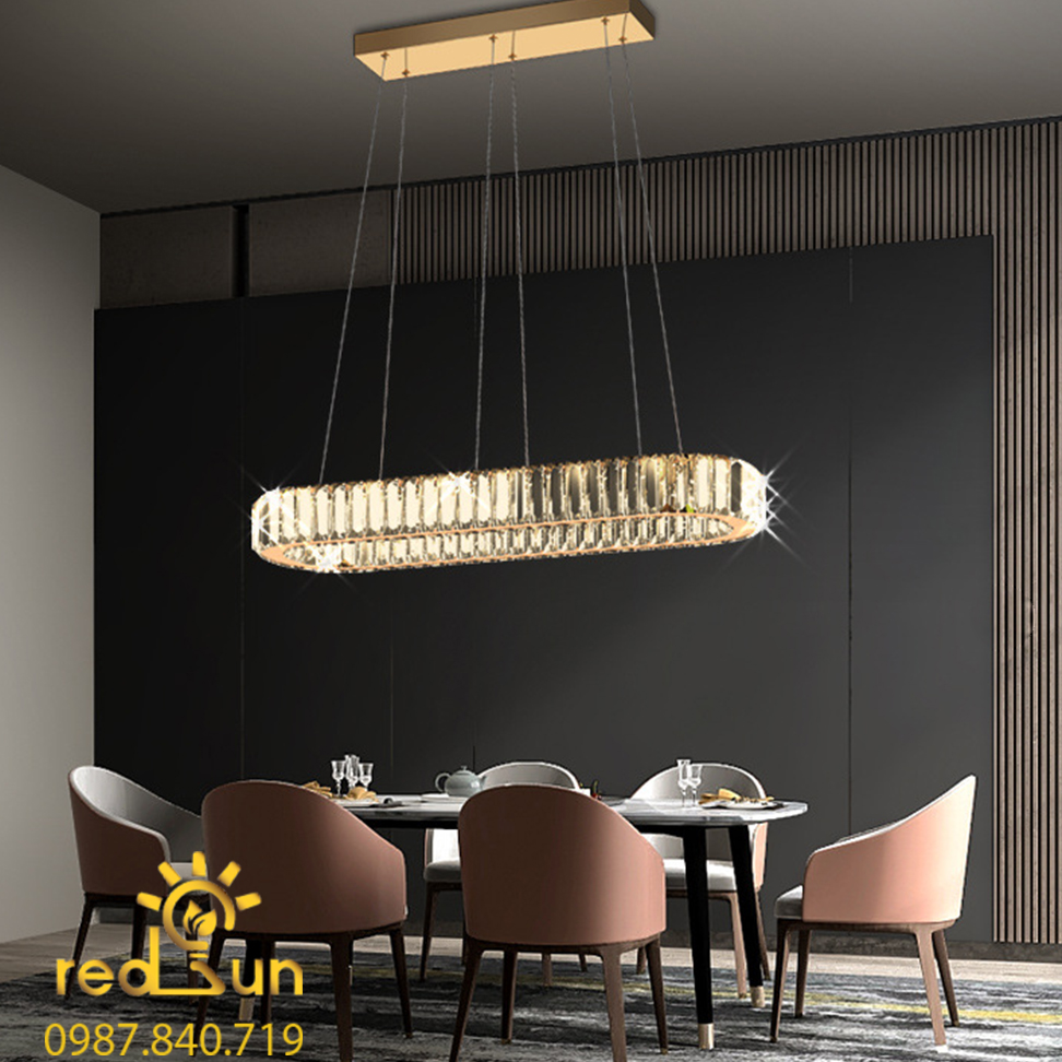 Đèn Thả Pha Lê Bàn Ăn, Bàn Đảo Hiện Đại TPL037