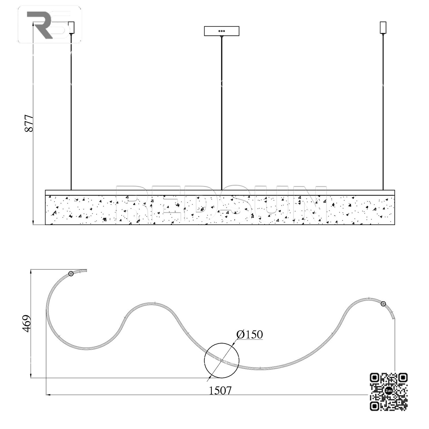 Đèn Thả Dải Lụa Cao Cấp Lắp Phòng Khách, Phòng Ăn, Sảnh Khách Sạn Phong Cách Bắc Âu Hiện Đại MA05807PB-001-DZ4