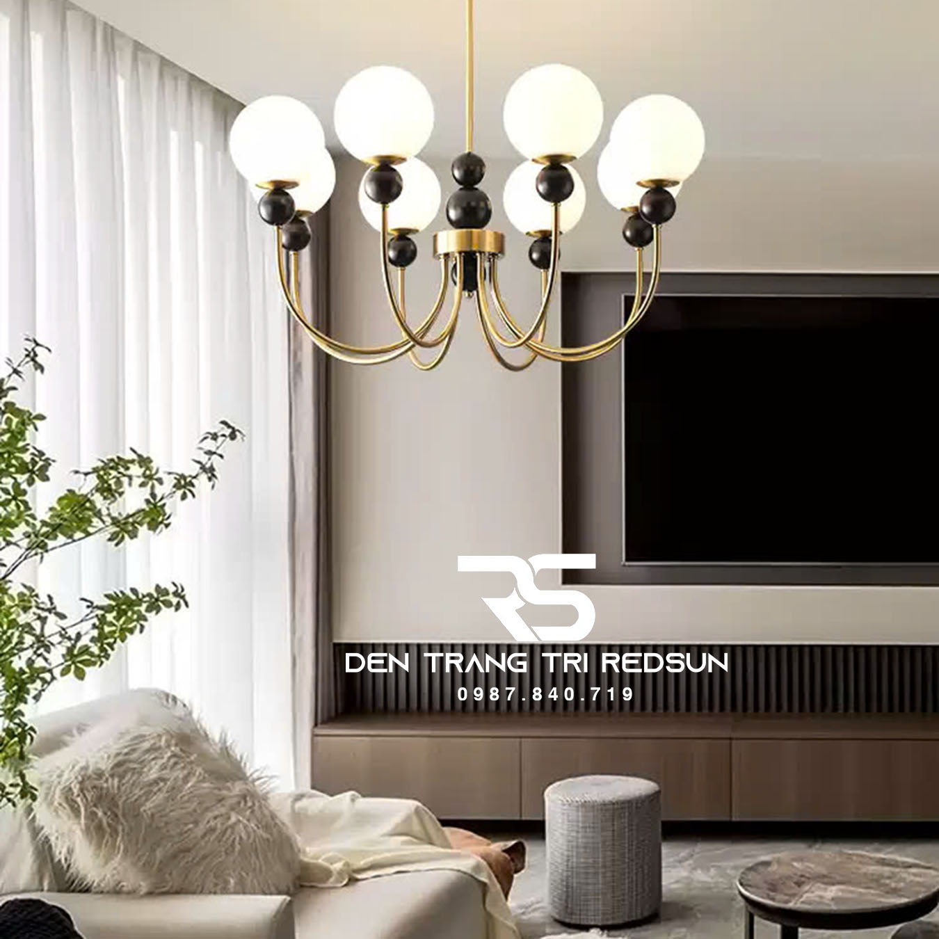 Đèn Chùm Phòng Khách Hiện Đại Chao Thuỷ Tinh N8038/8