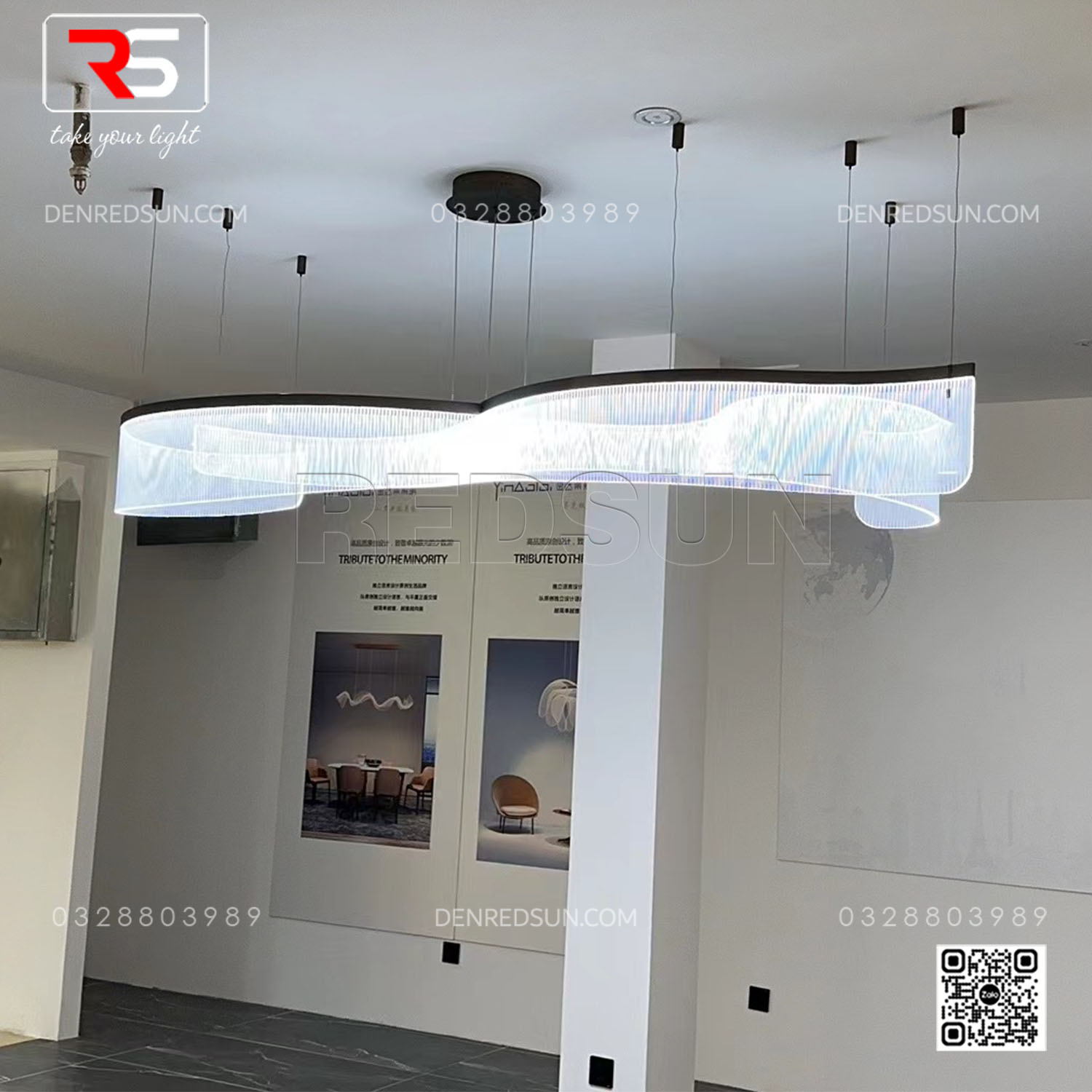 Đèn Thả Dải Lụa Cao Cấp Lắp Phòng Khách, Phòng Ăn, Sảnh Khách Sạn Phong Cách Bắc Âu Hiện Đại MA05807PB-001-DZ4