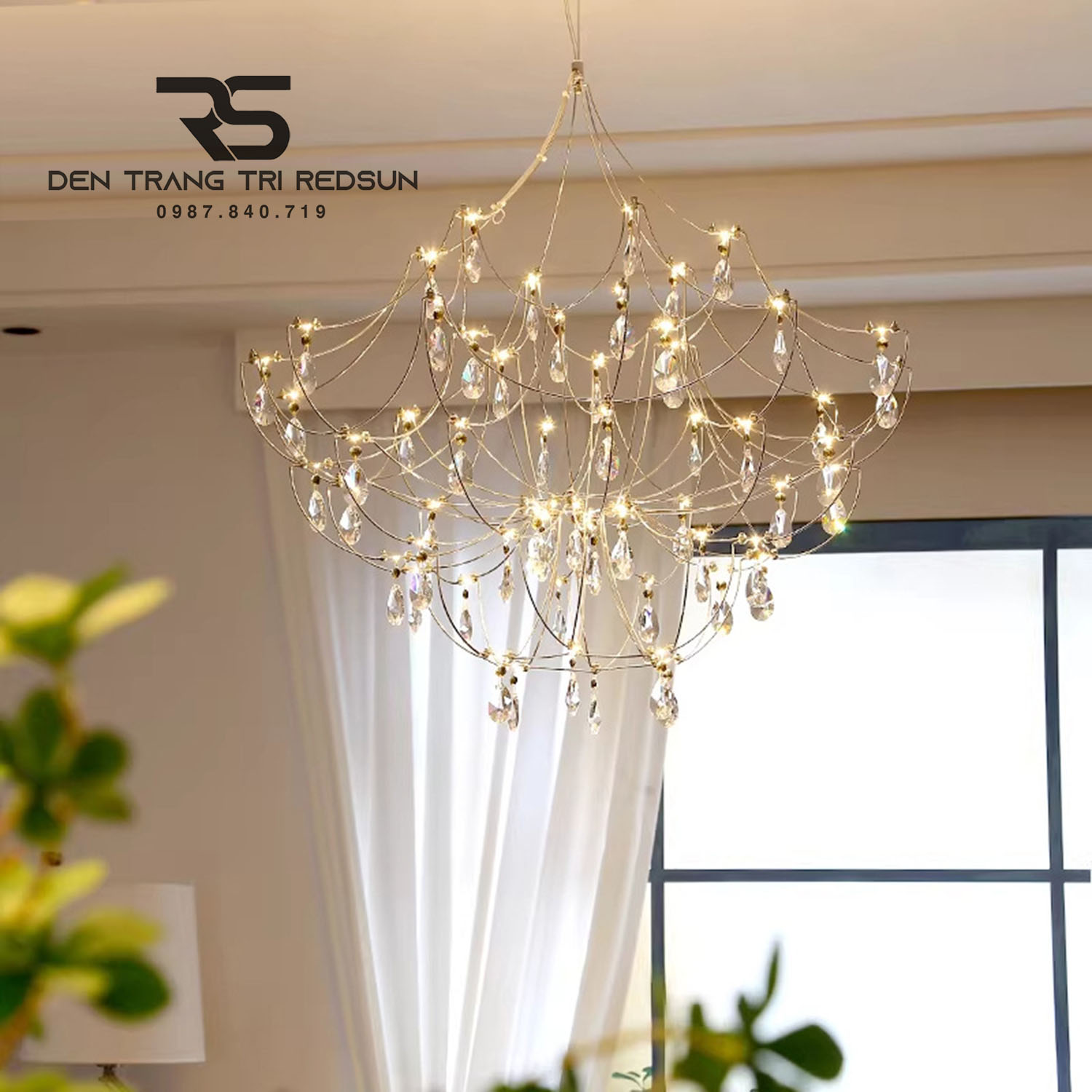 Đèn Chùm Mạng Nhện Lắp Phòng Khách, Phòng Ăn, Biệt Thự Phong Cách Hiện Đại DC-T121