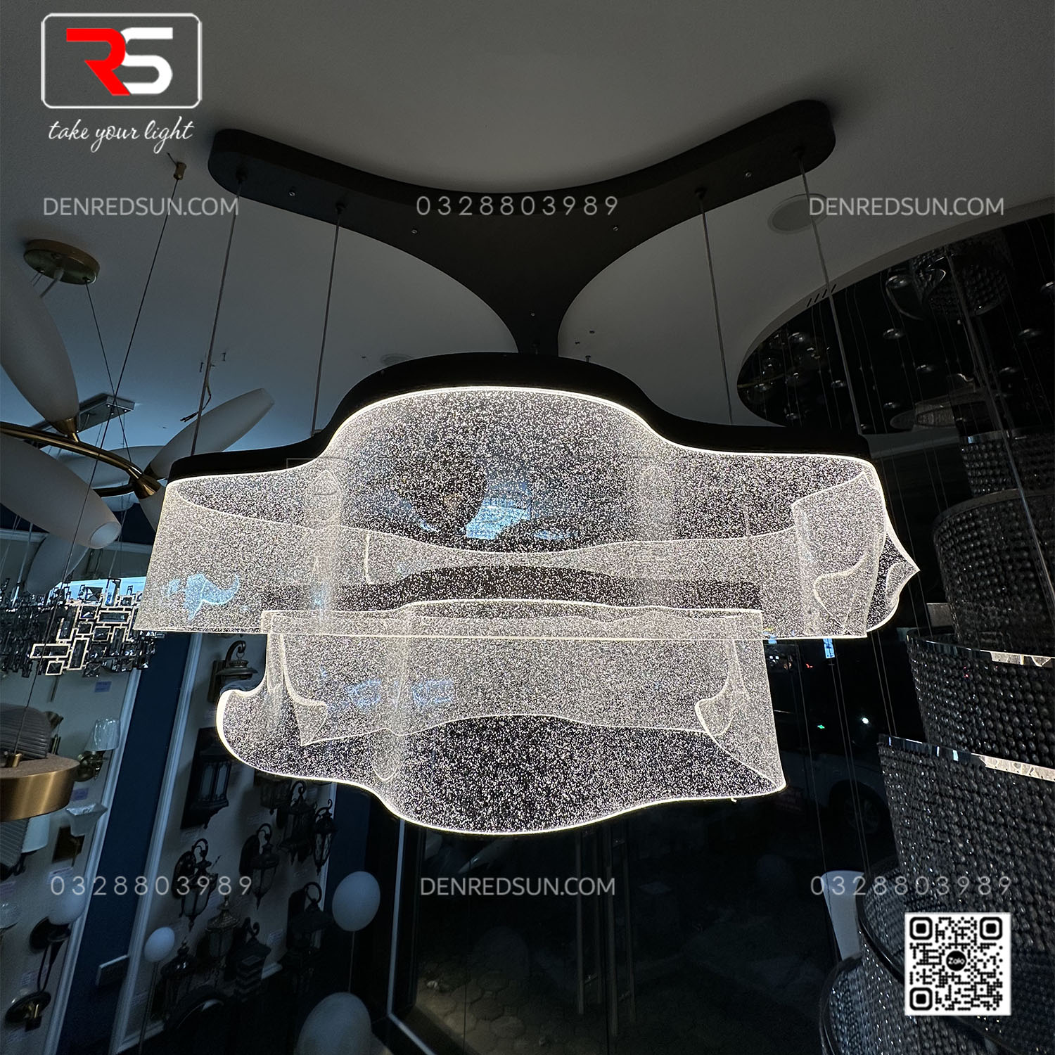 Đèn Thả Dải Lụa Dáng Xoắn Cao Cấp Lắp Phòng Khách, Phòng Ăn, Khách Sạn Phong Cách Bắc Âu Hiện Đại MA05988PB-002