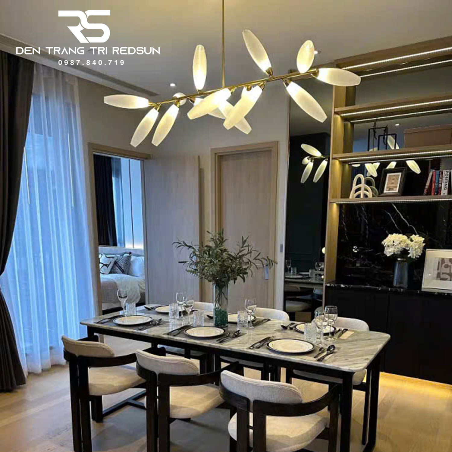 Đèn Thả Bàn Ăn Hiện Đại Phong Cách Bắc Âu Choá Thủy Tinh DC-T102