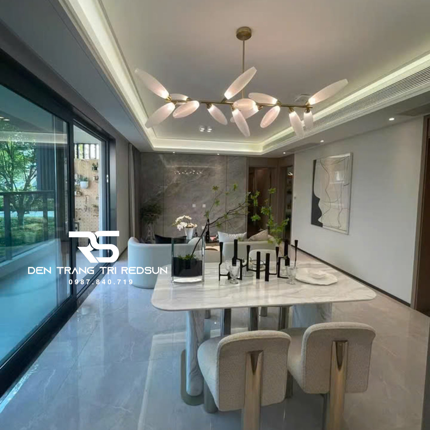 Đèn Thả Bàn Ăn Hiện Đại Phong Cách Bắc Âu Choá Thủy Tinh DC-T102