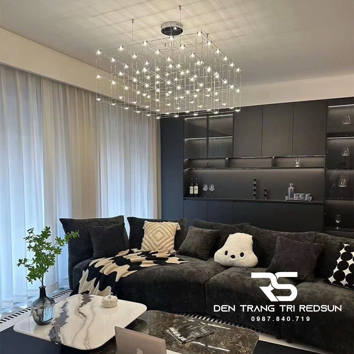 Đèn Chùm Lắp Phòng Khách, Bếp Căn Hộ, Chung Cư Phong Cách Bắc Âu Hiện Đại Bầu Trời Đầy Sao DC-T086