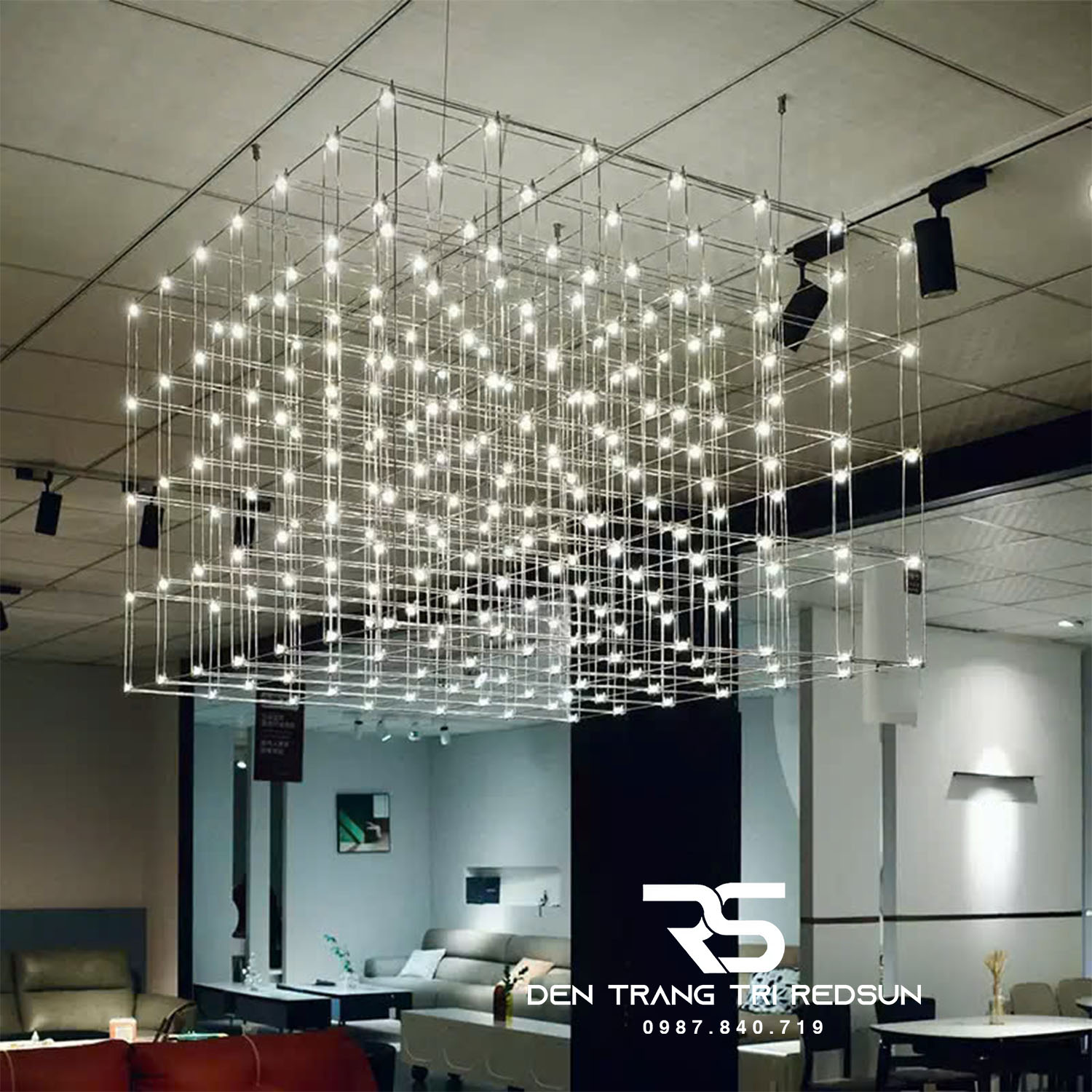 Đèn Chùm Lắp Thông Tầng, Sảnh Khách Sạn Phong Cách Bắc Âu Hiện Đại Bầu Trời Đầy Sao DC-T086