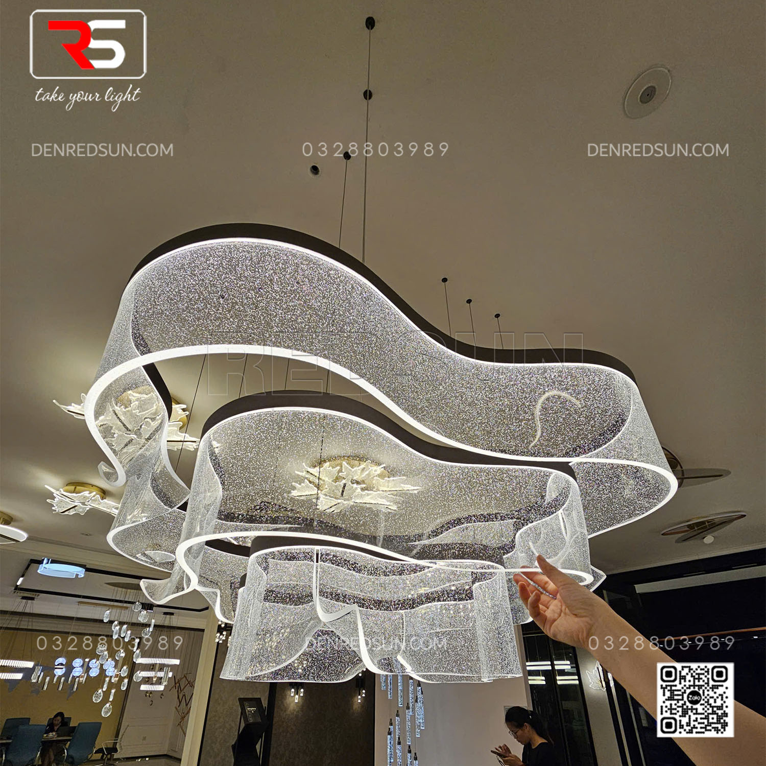 Đèn Thả Dải Lụa Dáng Xoắn Cao Cấp Lắp Phòng Khách, Phòng Ăn, Khách Sạn Phong Cách Bắc Âu Hiện Đại MA05988PB-002