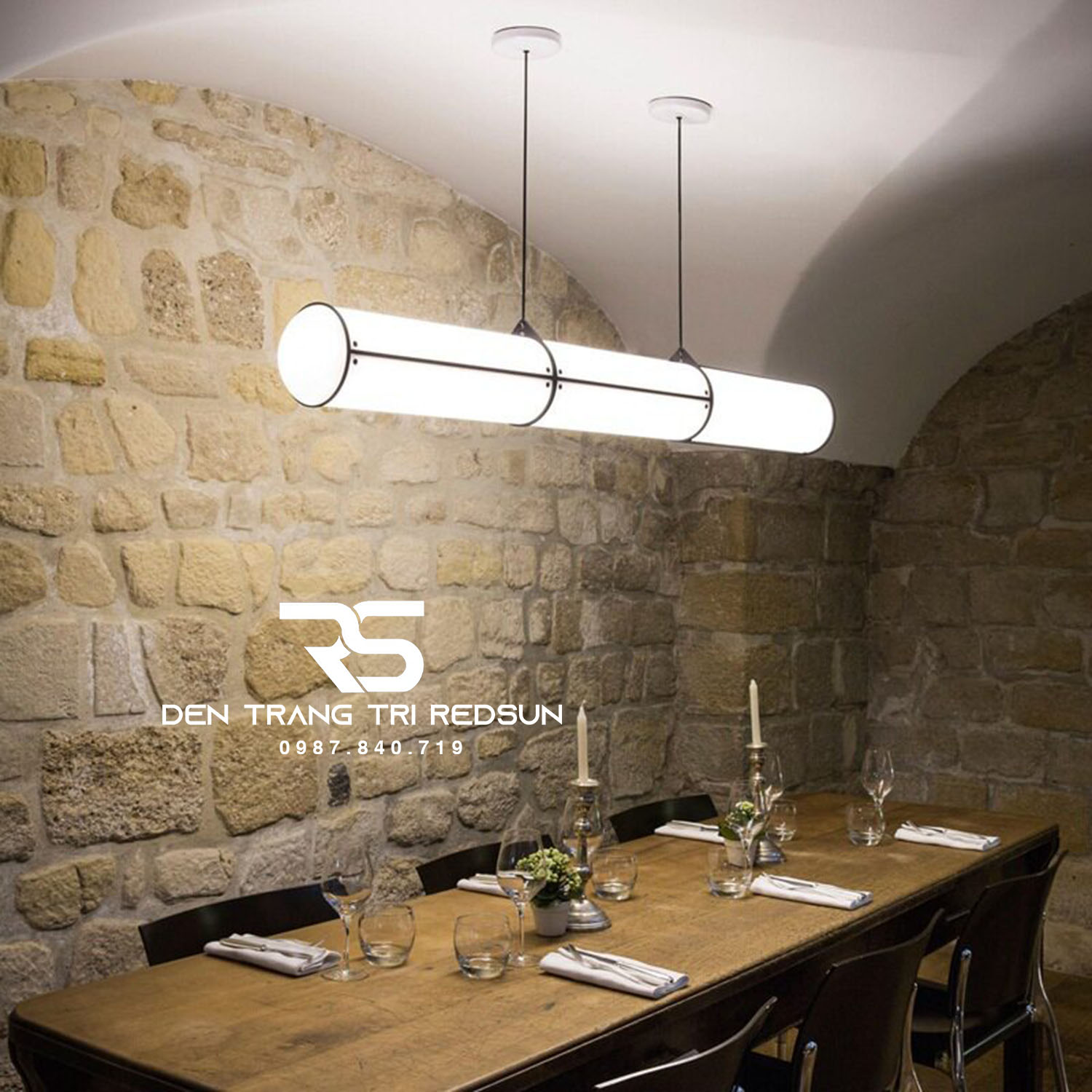 Đèn Thả Bàn Ăn, Bàn Đảo Hiện Đại Hình Ống Phong Cách Italia DC-T119