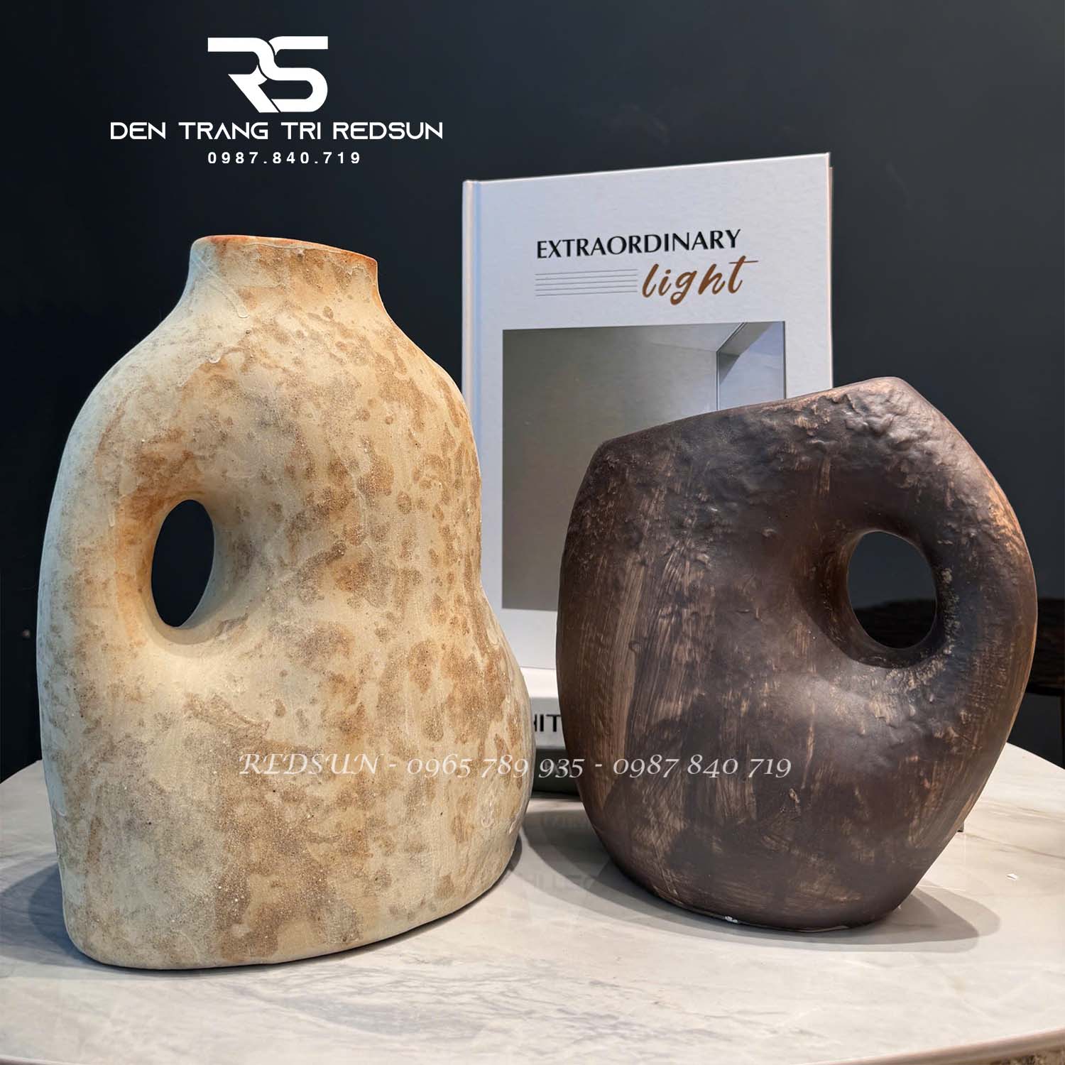 Bình Hoa Nghệ Thuật Trang Trí Phòng Khách, Phòng Ăn, Quán Cà Phê Phong Cách Nhật Bản Wabi-sabi DDC-030