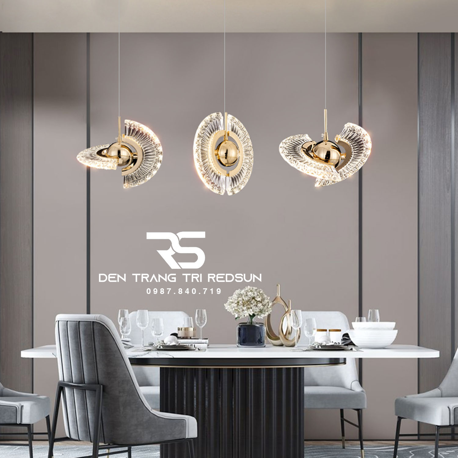 Đèn Thả Trần Hiện Đại Lắp Thông Tầng Cầu Thang, Phòng Khách, Bàn Ăn Chất Liệu Acrylic HTK072