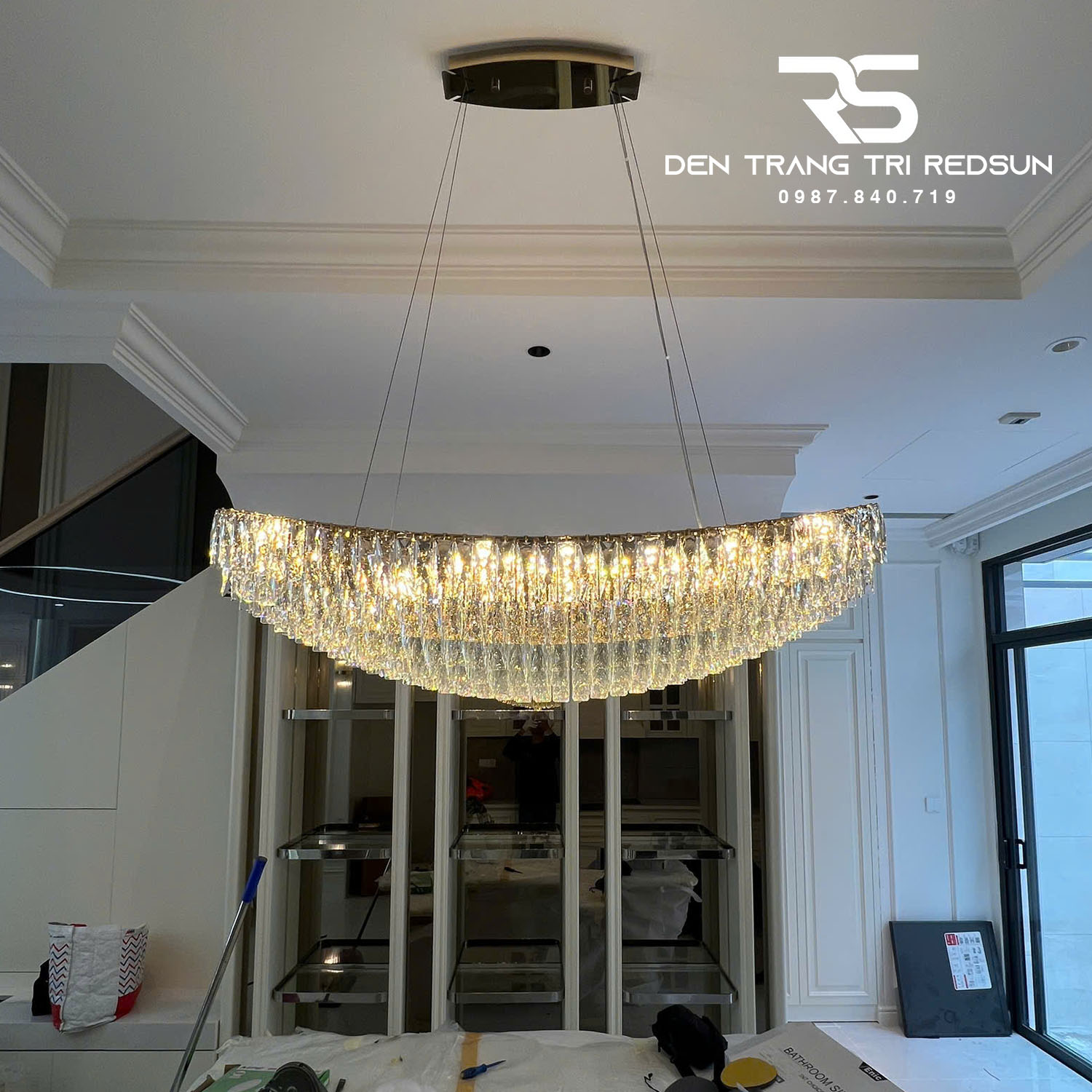 Đèn Chùm Pha Lê Cao Cấp Lắp Bàn Ăn, Bàn Đảo, Quầy Lễ Tân Phong Cách Hiện Đại TPL021