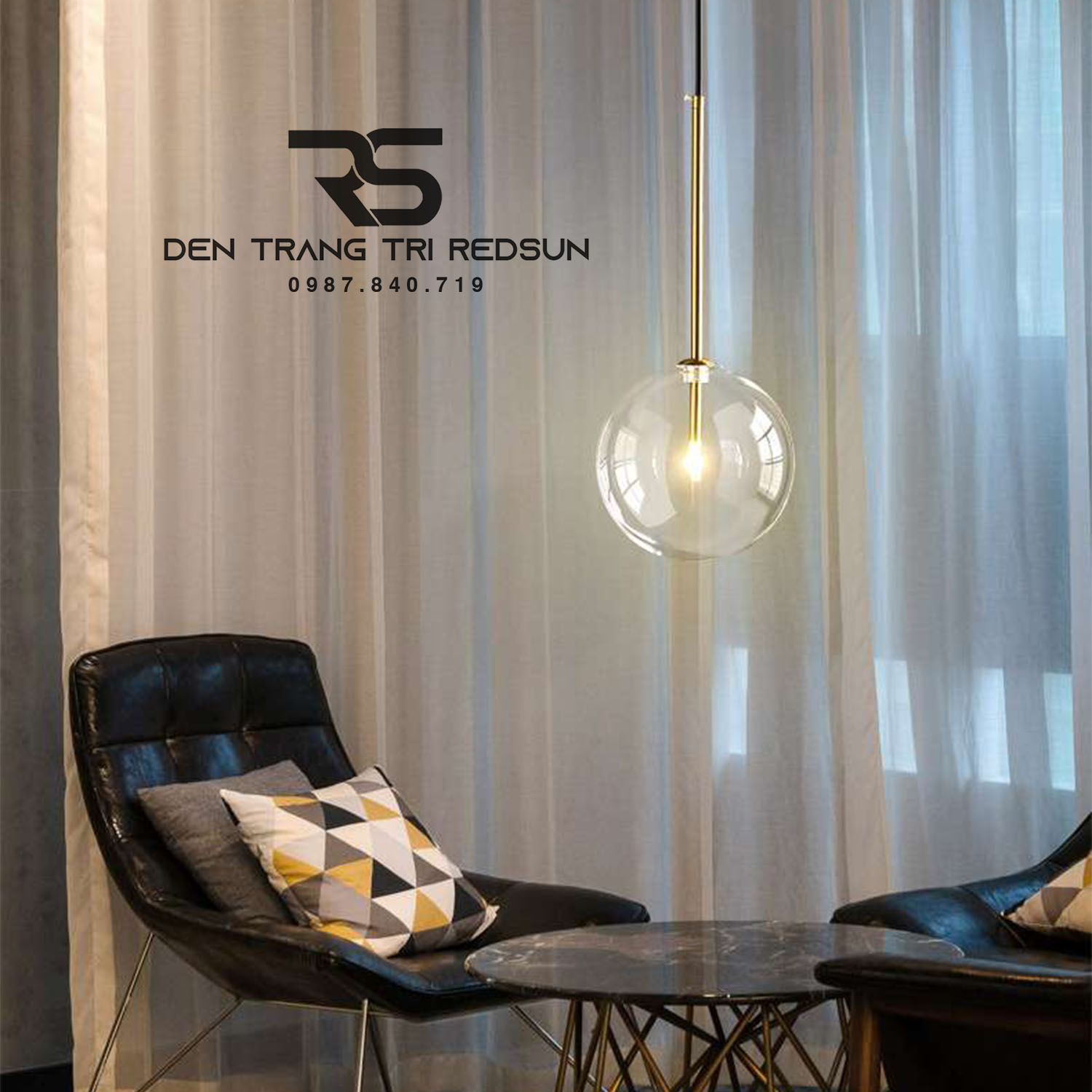 Đèn Thả Trần Hiện Đại Lắp Bàn Ăn, Quán Cà Phê Choá Thuỷ Tinh Phong Cách Bắc Âu CDT-T069