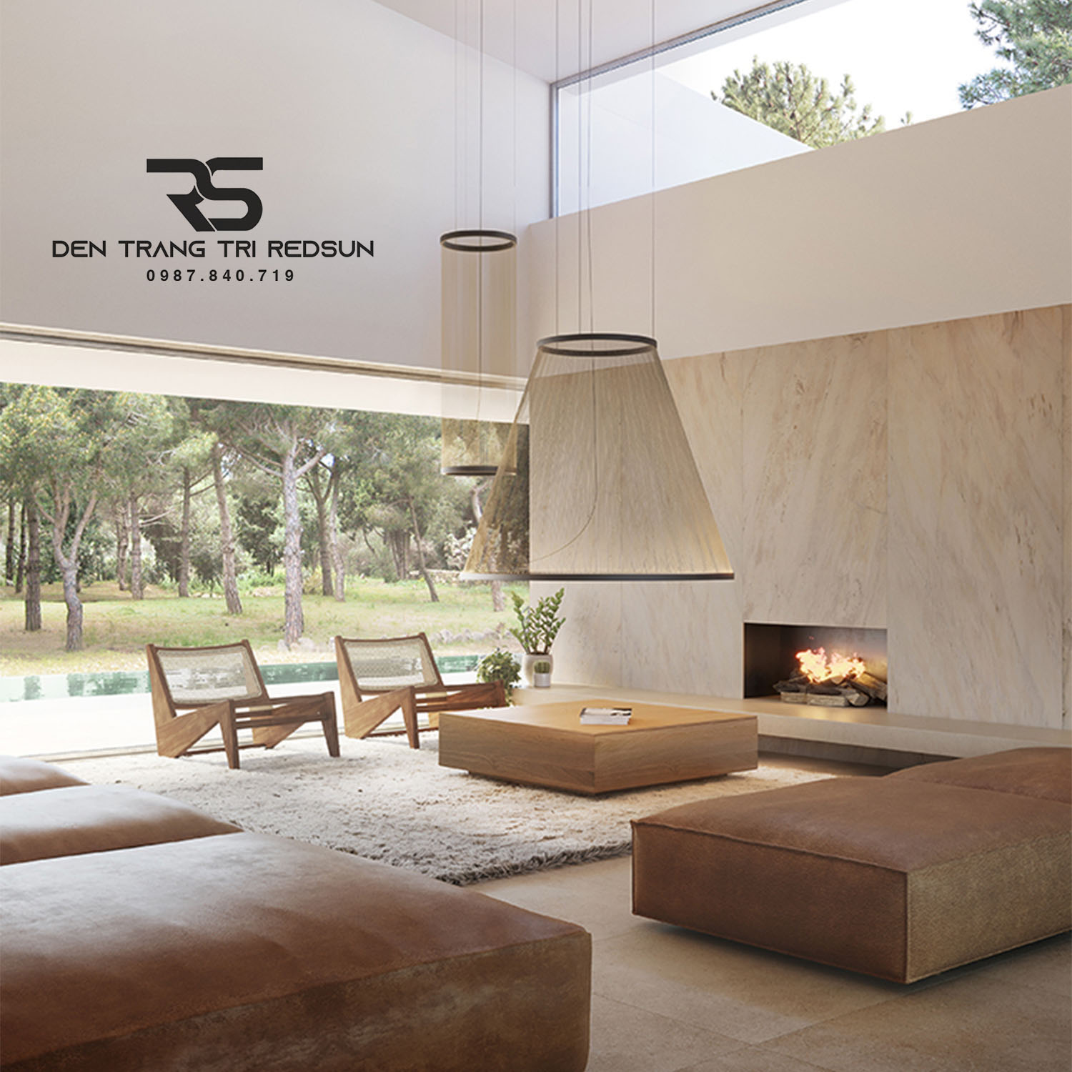 Đèn Lồng Thả Bắc Âu Hiện Đại Lắp Phòng Khách, Thông Tầng, Cầu Thang Dáng Hình Nón DC-T115 (Dáng A)