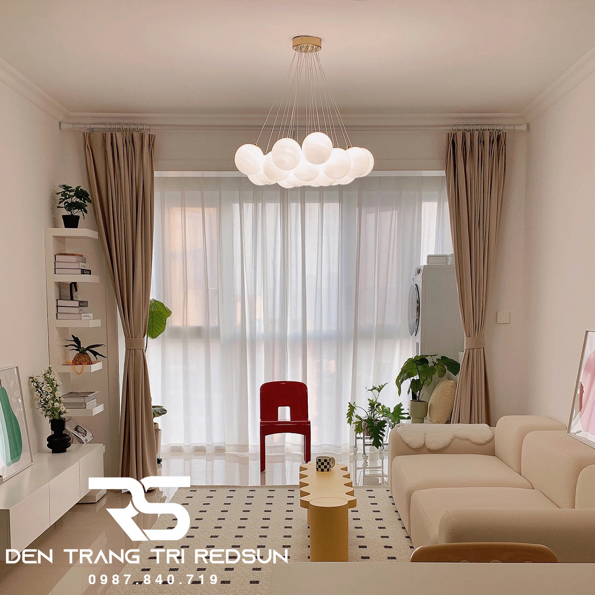 Đèn Chùm Phòng Khách Hiện Đại Bắc Âu Bong Bóng DC-L057