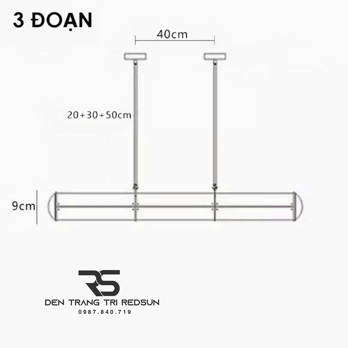 Đèn Thả Bàn Ăn, Bàn Đảo Hiện Đại Hình Ống Phong Cách Italia DC-T119
